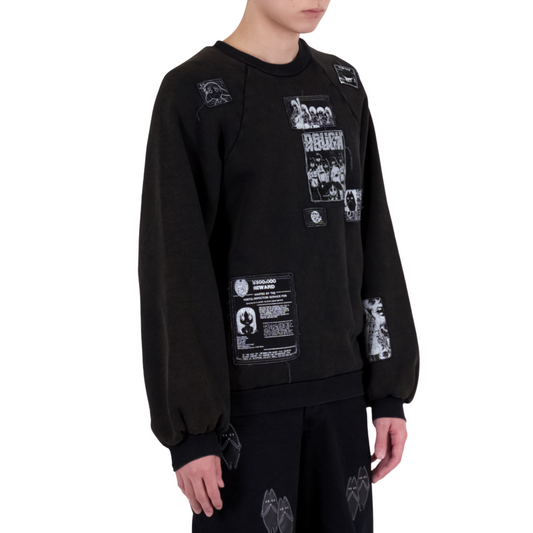 Patched Raglan Sweatshirt