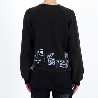 Patched Raglan Sweatshirt