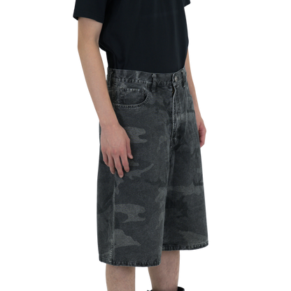 Camo Denim Shorts