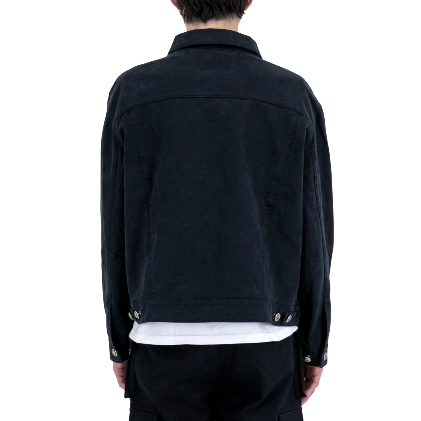 .925 Silver Black Denim Jacket