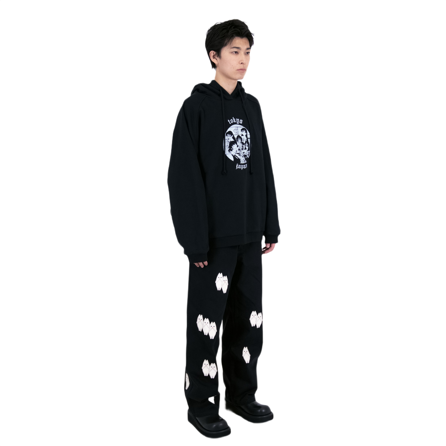 White Leather Patches Denim