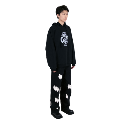 White Leather Patches Denim